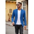 thumbnail image 3 of COOFANDY Mens Blue Suit Coat Stylish Two Button Blazer Jacket Lightweight Knit Sport Coats, 3 of 6