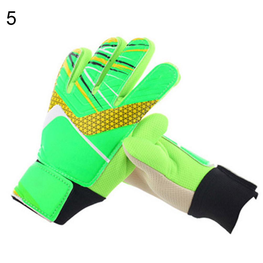 Goalkeeper Goalie Antislip Soccer Gloves Kids & Youth Football Goal Keeper Gloves Green 5