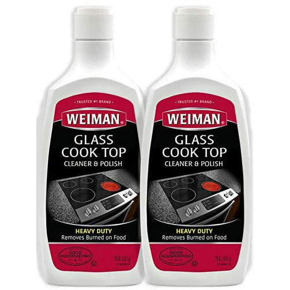 Weiman Glass Cook Top Cleaner and Polish - 20 Ounce (2 Pack) Heavy Duty Non-Scratch Glass Ceramic Safe Non-Abrasive Stovetop Cooktop Cleaner