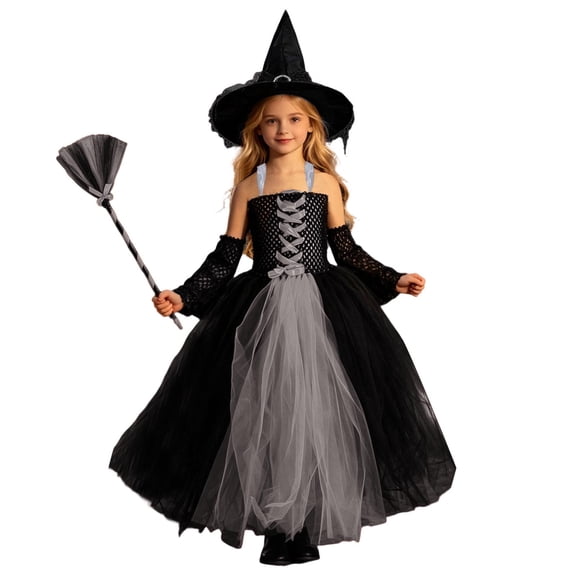 MEZZALL Girls Child Toddler Sleeveless Dress Cartoon Hallowmas Holiday Party Performance Versatile Dresses