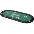 thumbnail image 1 of Costway 79"x36" Portable Tri-Fold Oval Padded Poker Table Top Folding w/ Carrying Case, 1 of 10