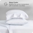 thumbnail image 3 of Bare Home Ultra-Soft Sheet Set - Premium 1800 Collection - Deep Pockets - 4-Pieces - King, Pinstripe - White/Marine, 3 of 7