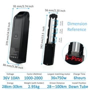 36V 10Ah Ebike Battery 5 Pins Lithium ion Rechargeable Battery 750W for Electric Bike