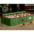 Underbed Christmas Ornament Storage Box with Zippered Closure Stores up to 72 Standard