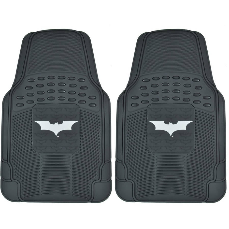 Batman Dark Knight Rubber Floor Mats for Car, 2Piece Front Trimmable HeavyDuty Protection