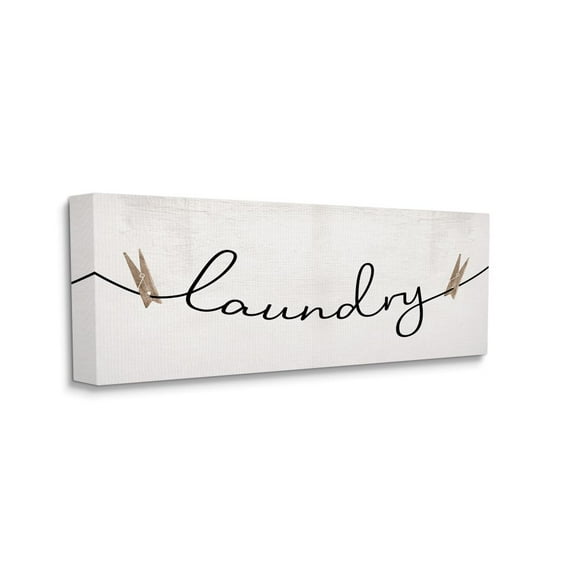Stupell Industries Clothespins on the Laundry Line Typography Designed by Daphne Polselli