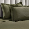 thumbnail image 6 of Superior Peploi Cotton Matelasse Bedspread and Sham Set, 3-Piece Breathable All Season Bedspreads, Queen, Olive Green, 6 of 8