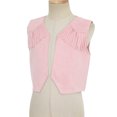 thumbnail image 5 of Manyakai Kids Cowboy Cowgirl Costume Vest Halloween Carnival Sleeveless Open Front Tassel Waistcoat Pink 14, 5 of 7