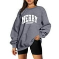 thumbnail image 3 of SwiftWear Christmas Themed Crewneck Sweatshirt for Women - Merry Christmas Graphic Pullover Tops Cozy Long Sleeve Holiday Wear Gray, 3 of 4