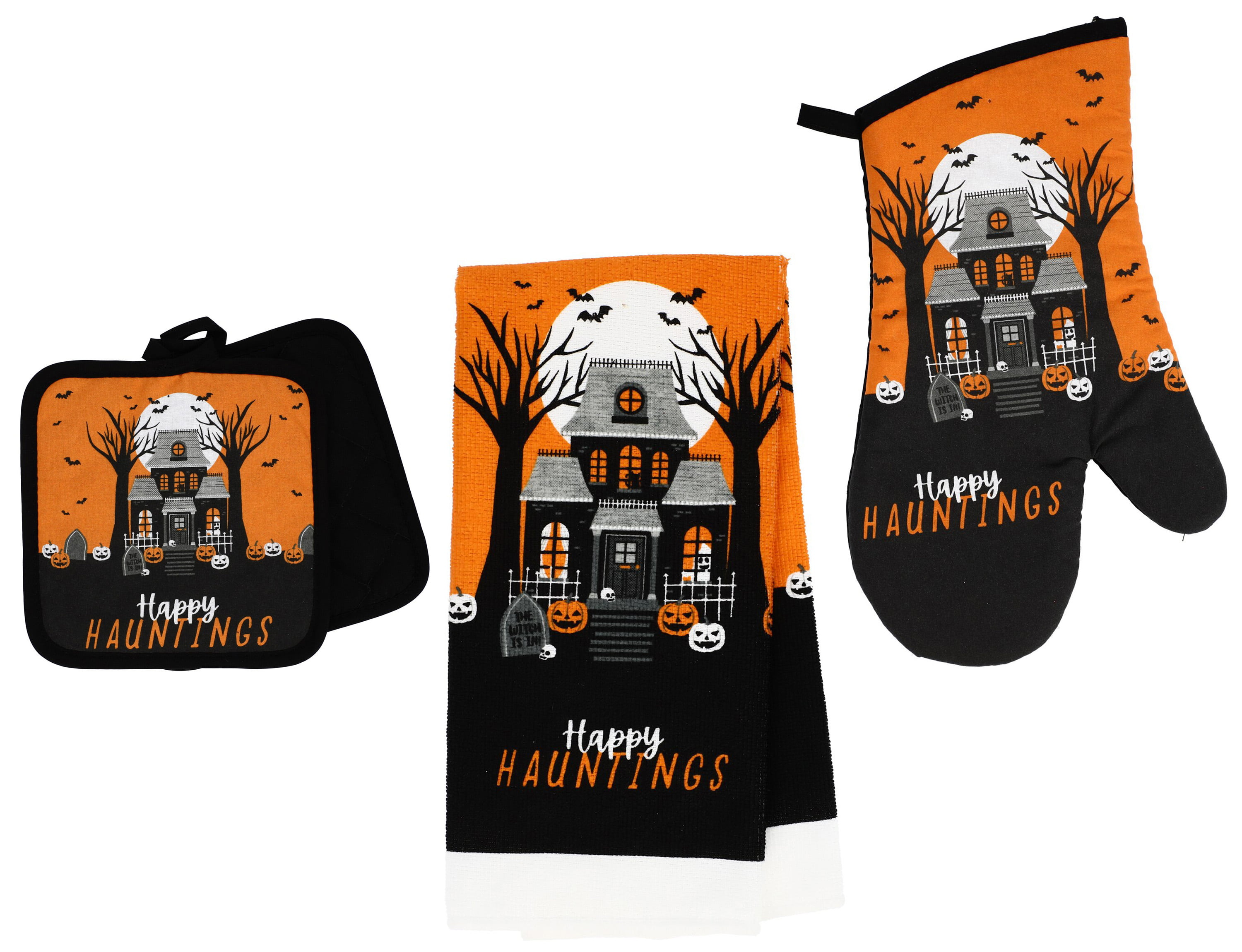Set of 2 Have A Spooktacular Halloween & Happy Haunting Kitchen Dish Towels 