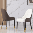 thumbnail image 6 of Tcbosik 2 Pack PU Leather Upholstered Chairs, Modern Dining Chair with Metal Legs for Kitchen, Living Room, White, 6 of 6