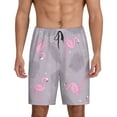 thumbnail image 2 of Daiia Pink Flamingo Mens Woven Stretch Pajama Short,Short Pajama Pants-Small, 2 of 9