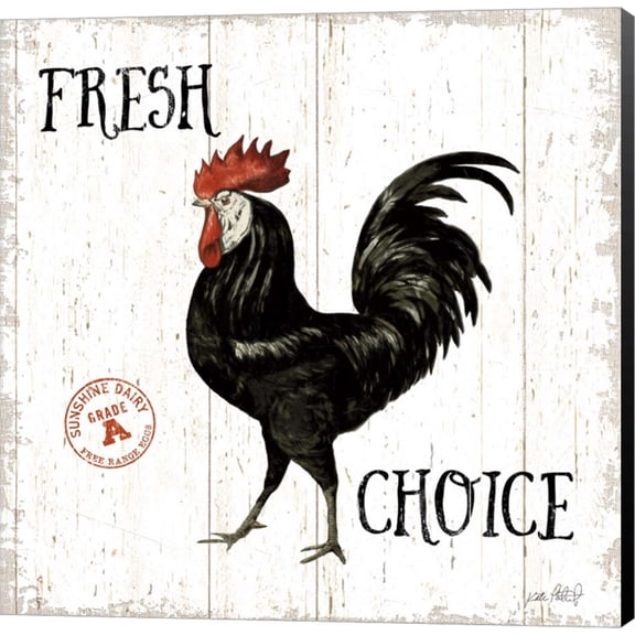 Free Range Fresh V by Katie Pertiet, Canvas Wall Art, 12W x 12H