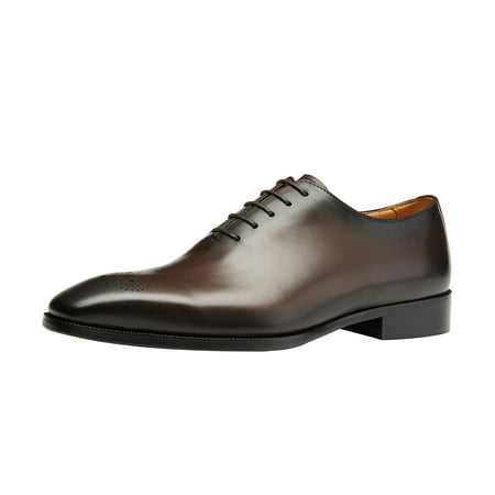 

Santimon Mens Dress Shoes Full Cut Oxford Shoes Genuine Leather Formal Shoes Brown 11 US