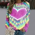 thumbnail image 2 of Besolor Women's Tie-Dye Sweatshirts Trendy Round Neck Long Sleeve Tops Casual Loose Going out Pullover Blouse, 2 of 3