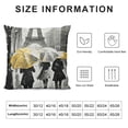 thumbnail image 5 of YINGXI Throw Pillow Cover Square Oil Painting Paris European City Landscape Eiffel Tower Black White and Yellow Polyester Decor Hidden Zipper Print Pillowcases 18x18in, 5 of 5