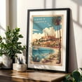 thumbnail image 4 of Palma de Mallorca Vintage Retro Travel Art - Balearic Islands Spain Illustration Travel Poster Vintage Poster Palm Tree Coastal Tropical Beach Architecture Black Framed Wall Art Print 5 x 7 inches, 4 of 8