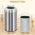 thumbnail image 4 of Open Top Stainless Steel Kitchen Trash Can 18.5 Gallon/70L – Commercial Grade – Removable Inner Wastebasket – For Home, Office, Restaurant, Indoor/Outdoor – Stainless Steel Color 70L 35*35*81cm, 4 of 7