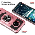 thumbnail image 7 of Compatible Case for Nokia C200 Case with Tempered Glass Screen Protector [Military Grade] Ring Car Mount Kickstand Shockproof Hard Phone Case - Rose, 7 of 7