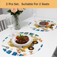 thumbnail image 5 of Yellow Truck Round 13 Inch Placemats Set of 2, Stars Navy Blue Checkered Modern Art HeatResistant Non Slip Place Mats for Dining Table, Wipeable Braided Kitchen Table Mats for Housewarming, 5 of 9