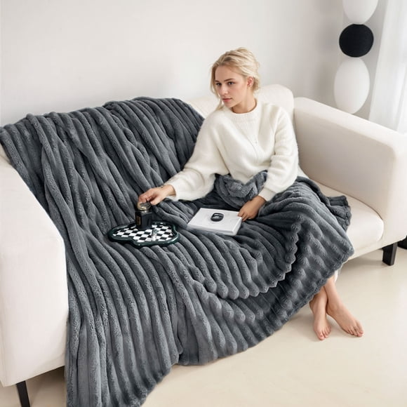 Manta clásica Bearachild de poliéster gris oscuro 100*150cm