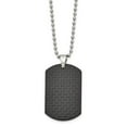 thumbnail image 2 of Stainless Steel Ball Beaded Necklace with Pendants Chain Chisel Brushed Black Solid Carbon Fiber Dog Tag on a 22 inch 25.16 mm, 2 of 4