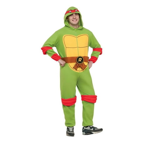 Halloween TMNT Michelangelo Hooded Adult Jumpsuit Costume