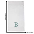 thumbnail image 4 of Teal and White Bathroom Hand Towel - Monogrammed Luxury Hotel Quality Decorative Towel for Powder Room - GOTS Organic Certified - Set of 2 Letter B, 4 of 7