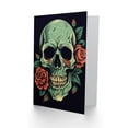 thumbnail image 2 of Green Skull and Rose for Wife Her Mum Sister Daughter Mom Gran Nan Birthday Thank You Congratulations Blank Art Greeting Card, 2 of 3