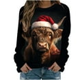 thumbnail image 2 of Yteetum Christmas Crewneck Sweatshirts for Women Oversized Letter Print Pullover Hoodless Sweatshirts Tops Womens Casual Round Neck Funny Xmas Holiday Long Sleeve Sweatshirts Fall Winter Clothes, 2 of 6
