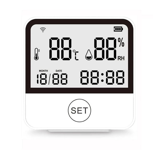 Tuya Capteur de Température et d'Humidité Intelligent WIFI Hygromètre Intérieur avec Écran LCD Support Alexa Assistant
