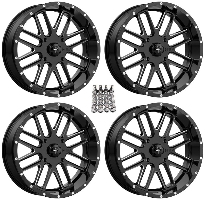 MSA M35 Bandit ATV Wheels/Rims Milled 20" Sportsman 550 850 1000
