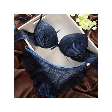 - Topumt Women Ladies Lace Bra Sets Embroidery Push Up Bra +Panties Knickers Underwear Cute Girl Lace Lingerie Padded Bra
