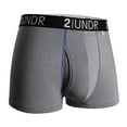 thumbnail image 2 of 2UNDR Swing Shift 3" Boxer Trunk Underwear (Grey/Blue, Medium), 2 of 4