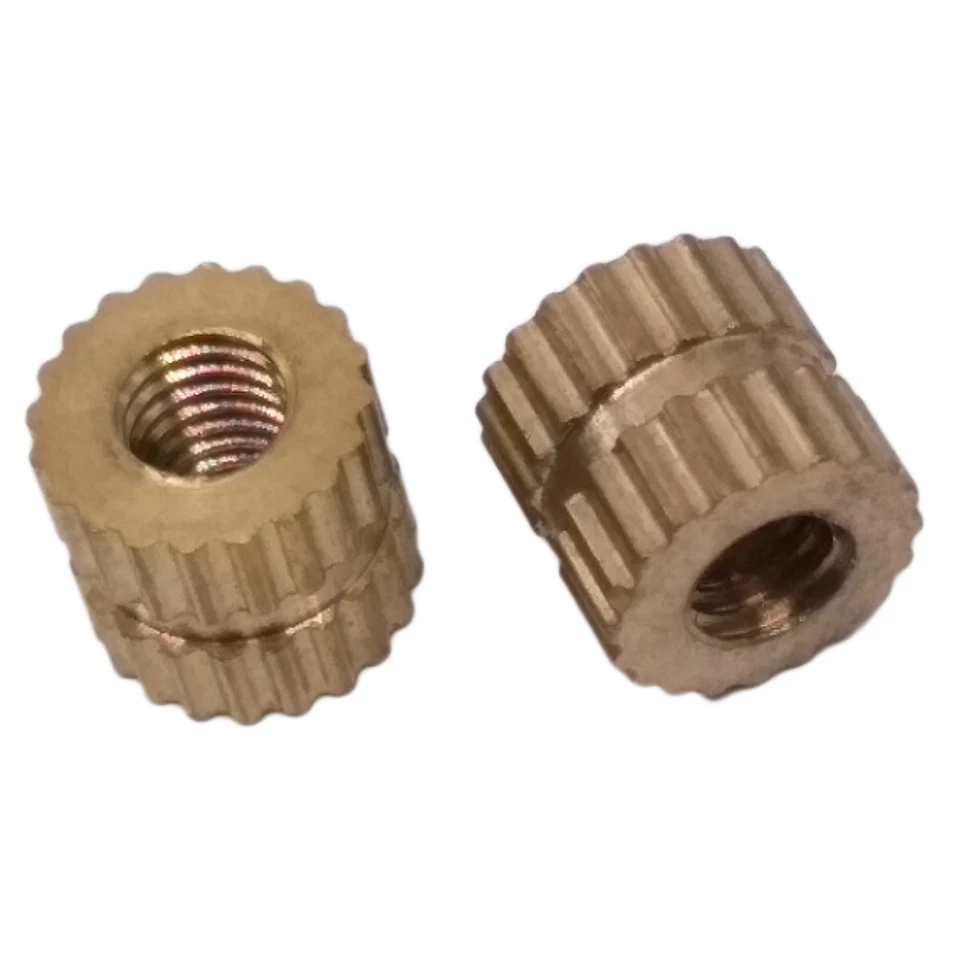 CIRCLE- Us Stock 50X M3 L5Mm Od5.3Mm Brass Cylinder Knurled Threaded Insert Embedded Nut