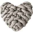 thumbnail image 1 of Zhuge Cojín decorativo suave y bonito con forma de corazón con forma de nudo de amor para amigos de niños, niñas y San Valentín (gris camel, 11 x 10 pulgadas), 1 of 4
