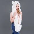 thumbnail image 5 of Aoochasliy Winter Scarves for Women Clothes Male Female Faux Animal Hood Cap Mittens Ears Cartoon Hat Gloves Scarf Pocket, 5 of 6