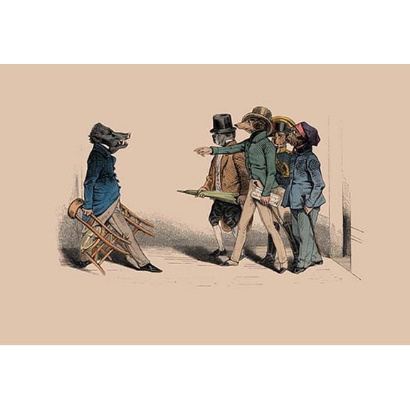 Hog and Dogs Fine art canvas print (20" x 30")