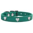 thumbnail image 3 of Mirage Pet Products Leather Heart Dog Collar, Jade, S/M, 3 of 3