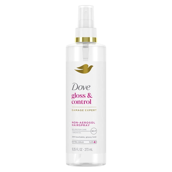 Dove Extra Hold Styling Hairspray For Long-Lasting Hold & Shine Gloss & Control Hairspray Non-Aerosol For 24H Touchable, Glossy Hold ,9.25 fl oz