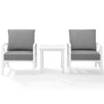 thumbnail image 3 of Crosley Kaplan 3 Piece Patio Conversation Set in Gray and White, 3 of 6