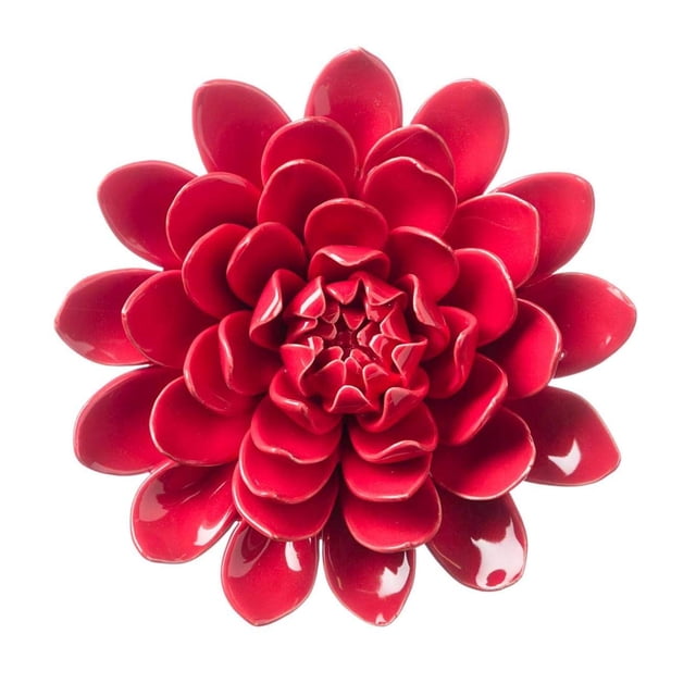 Vivaterra Ceramic Wall Flowers - 8 Dia. Red