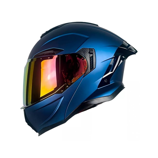 Casco Kov Abatible Moto Apolo Azul Certificado Dot Lente