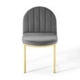 thumbnail image 6 of Modway Isla 18" Velvet Dining Side Chair in Gold and Gray (Set of 2), 6 of 8