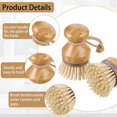thumbnail image 4 of Bamboo Dish Brush Scrub Wooden Brush - Bamboo Dish Brush，Brush for Dishes,Palm Brush Dish Scrubber Suitable for Washing Dishes,Stubborn Stains & Vegetables, 4 of 6
