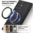 thumbnail image 2 of MYKOMI for Samsung Galaxy S24 Ultra Case Leather Magnetic [Compatible with MagSafe][360°Rotatable Ring Stand & Kickstand] Phone Cover for Samsung S24 Ultra, 2 of 6