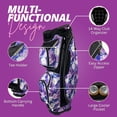 thumbnail image 5 of Women’s Golf Cart Bag – Taboo Fashions Resort Collection Lightweight 14-Way Ladies Bag with Cooler, Rain Hood, 7 Zippered Pockets, Tee Holder & More (Purple Petals), 5 of 9