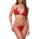 thumbnail image 1 of INSPIRAR CHIC Conjuntos de Bikini de Cadena de Corazón con Rhinestones para Mujeres de 2 Piezas, Top Halter y Parte Inferior Triangular, Trajes de Baño Talla X-Small Rojo, 1 of 5