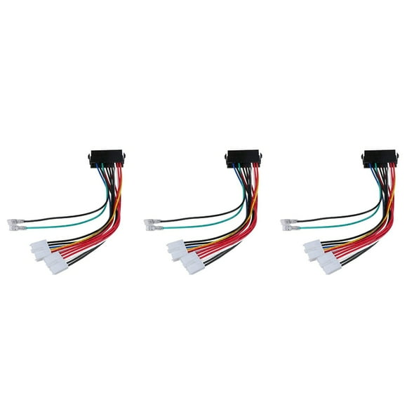 3Pcs 20Pin ATX to 2Port 6Pin AT Converter Power Cable Cord for 286 386 486 Computer