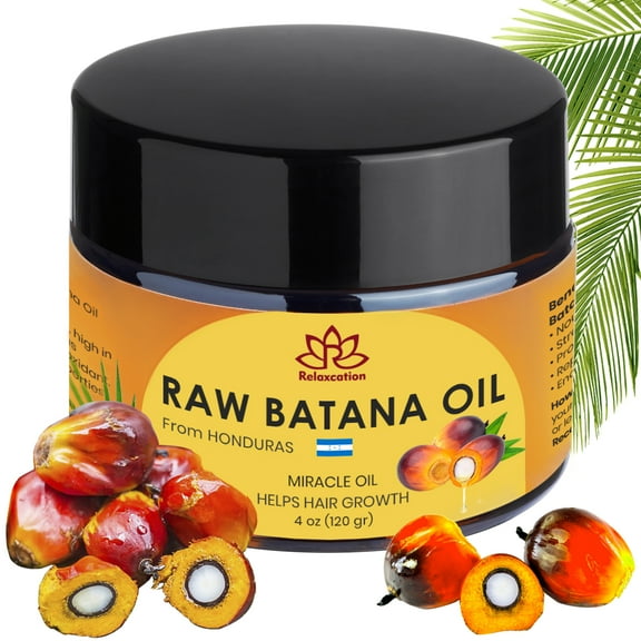 Batana Oil from Honduras - 100% Pure Raw Batana Oil - for Hair Growth, 100% Natural, Pure, Prevent Hair Loss and Enhances Hair Thickness in Men & Women (4 oz)